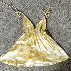 Lucy in the Sky Yellow Silk Dress Size XS